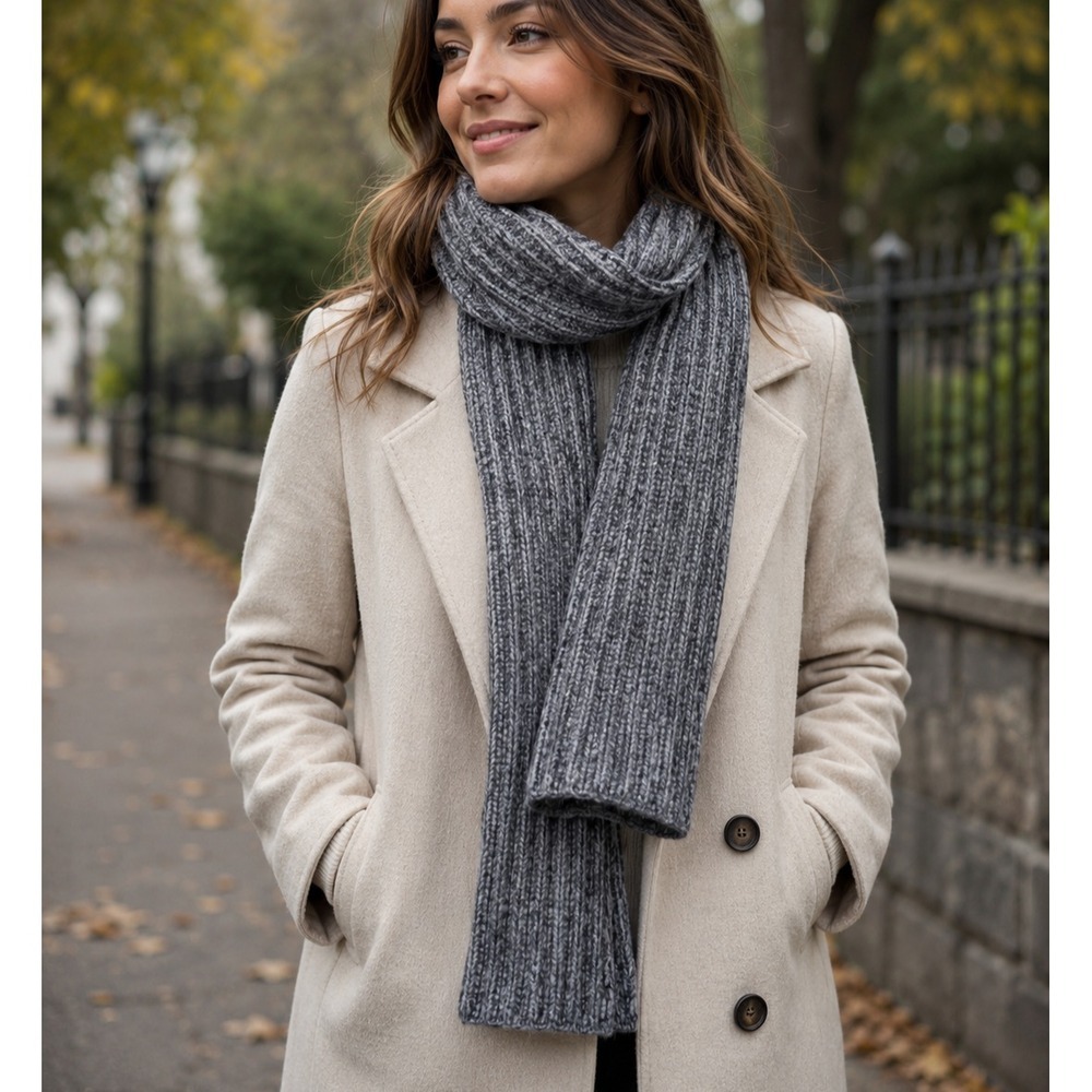 Hitwear Women's Medium Gray Soft Scarf 6-Foot Long Wrap Cozy Fashion Accesory